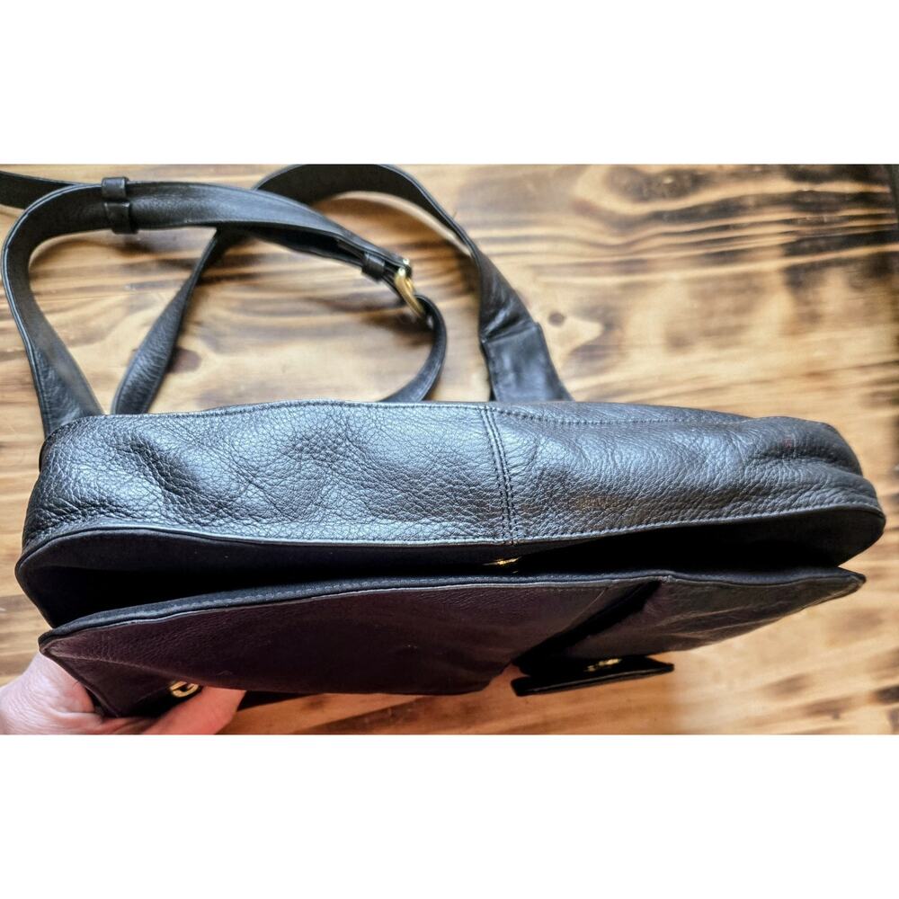 JP Ourse & Cie Bolivia Black Leather Cross Body Traveler Bag Unisex Handbag - Picture 8 of 12